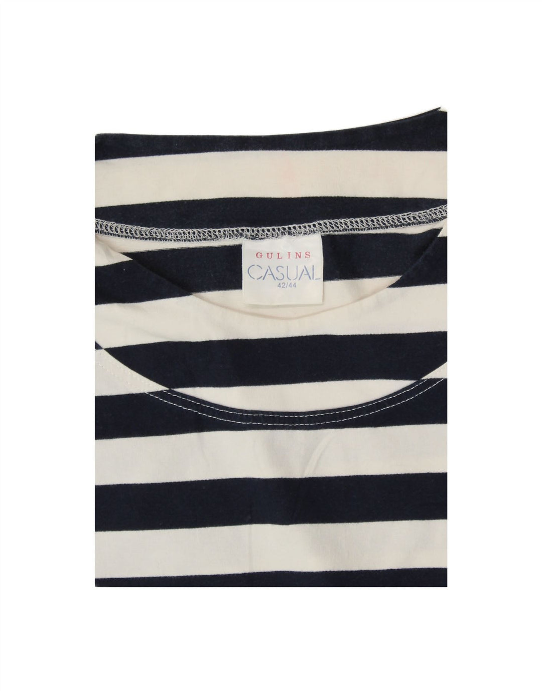 VINTAGE Womens Casual Top Long Sleeve IT 42/44 Medium Navy Blue Striped