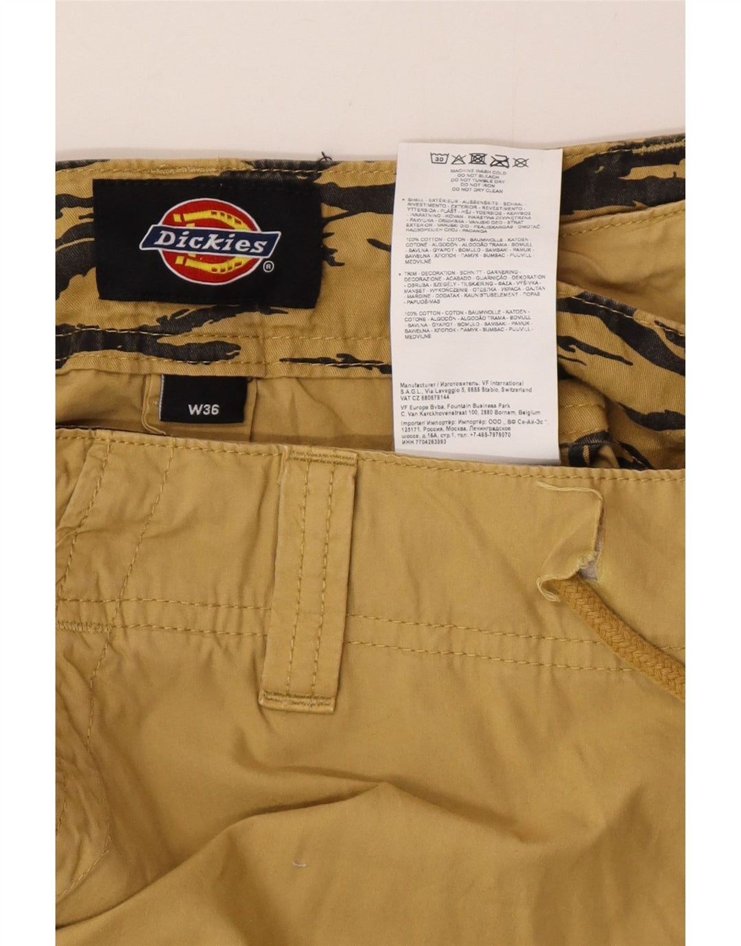 Dickies Gerade Herren-Cargohose W36 L28 Beige Baumwolle