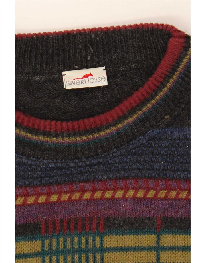 Vintage Herren Rundhalspullover Pullover XL Bunt gestreift