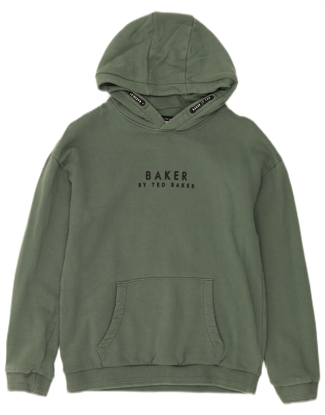 TED BAKER Mädchen-Kapuzenpullover mit Grafik, 11–12 Jahre, grüne Baumwolle