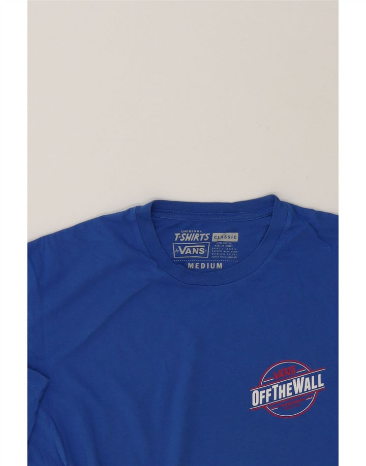VANS Mens Classic Graphic T-Shirt Top Medium Blue Cotton Vintage Vans and Second-Hand Vans from Messina Hembry 