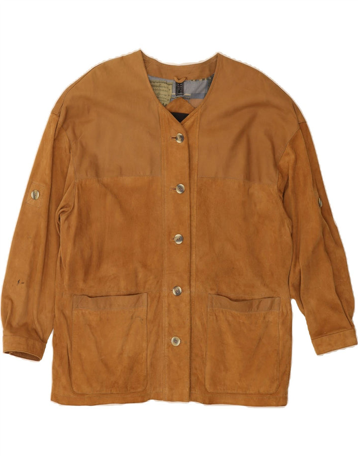 CRUSE Womens Oversized Suede Jacket UK 10 Small Brown Leather Vintage Cruse and Second-Hand Cruse from Messina Hembry 