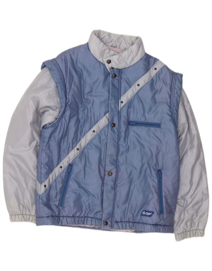 Brugi Herren-Windbreaker-Jacke IT 52 XL, blaues Colourblock-Polyester