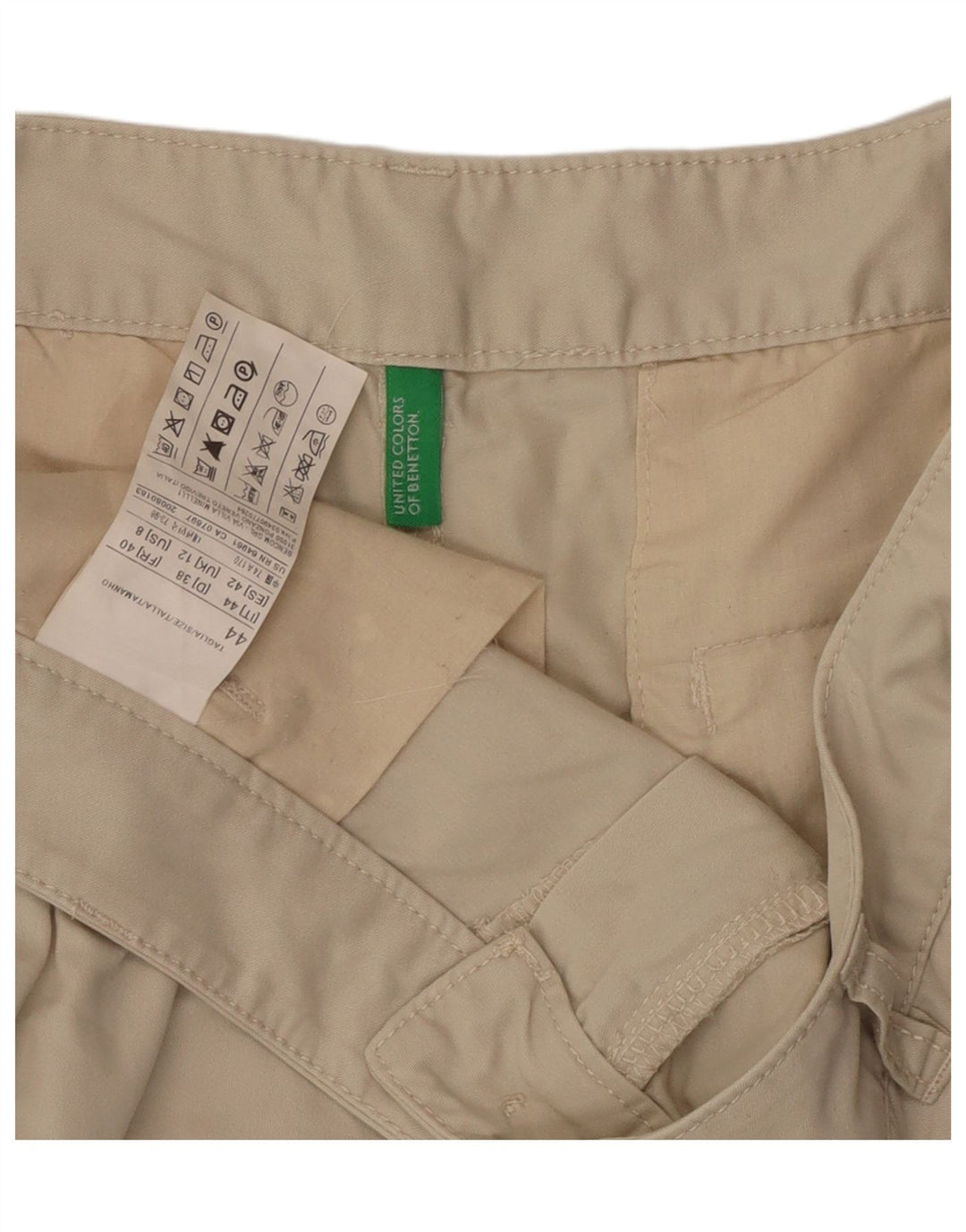 BENETTON Womens Chino Shorts UK 12 Medium W34 Beige Cotton