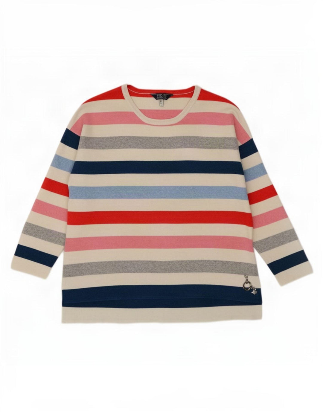 Joules Damen-Blusenoberteil, UK-Größe 44, groß, mehrfarbig gestreift