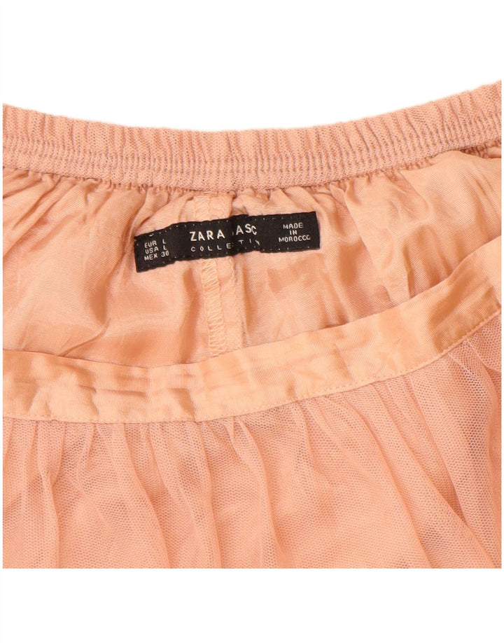 ZARA Damen Tutu-Rock mit hoher Taille, Größe L, W30, Rosa