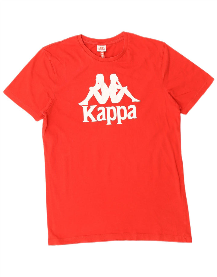 KAPPA Herren Grafik-T-Shirt-Oberteil aus mittelroter Baumwolle