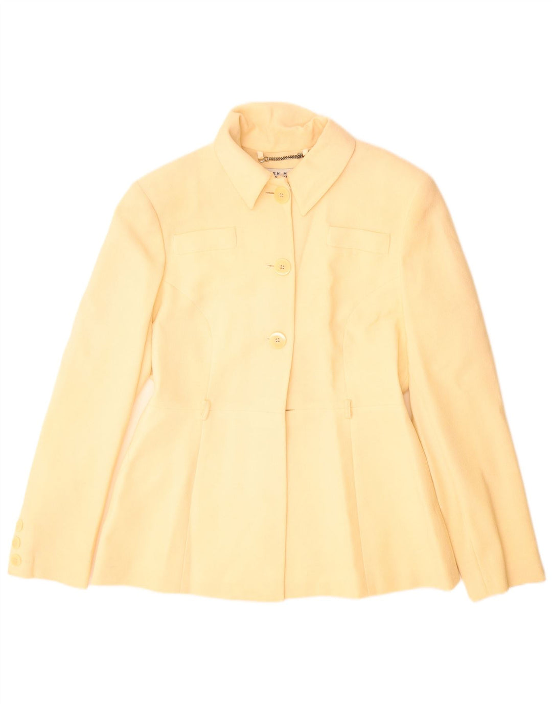 Karen Millen Damen 3-Knopf-Blazerjacke UK 14 Mittelbeige Schurwolle