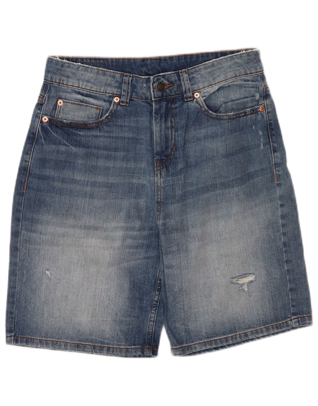Benetton Damen Jeansshorts W30 Mittelblau