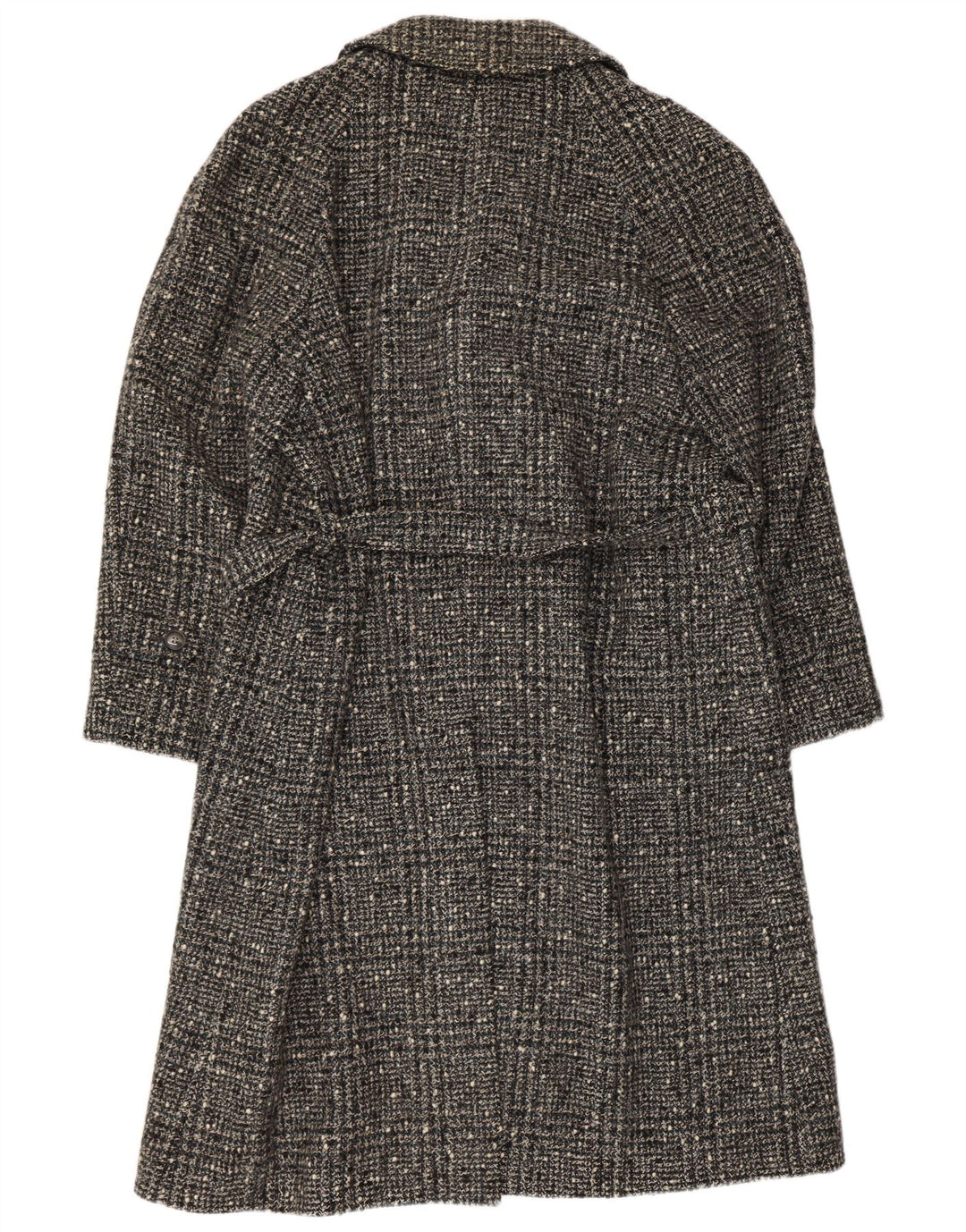 Vintage Damen Mantel IT 54 3XL Grau karierte Schurwolle