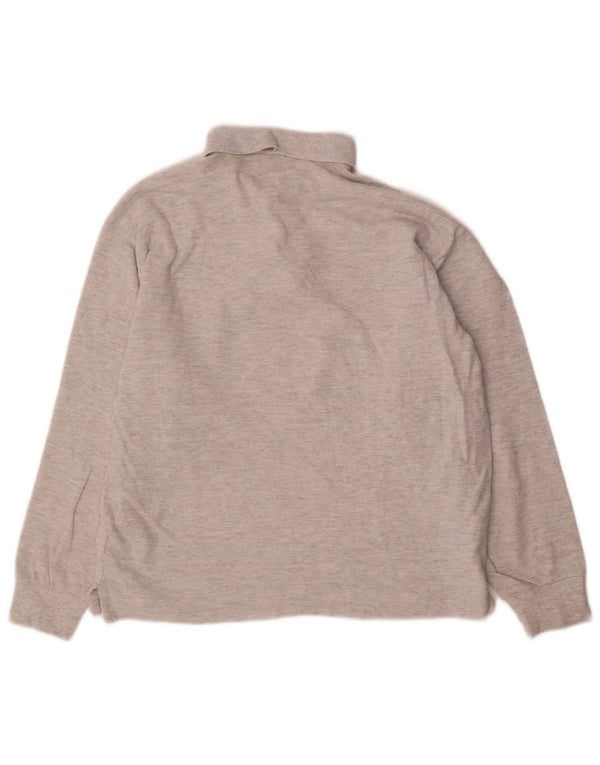 Champion Herren-Langarm-Poloshirt Mittelgrau meliert