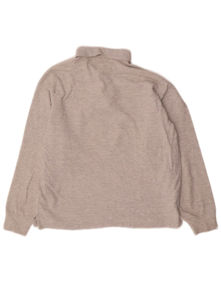 Champion Herren-Langarm-Poloshirt Mittelgrau meliert
