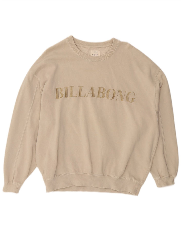 Billabong Damen-Sweatshirt in Übergröße, Größe UK 12, mittelgrau, aus Baumwolle