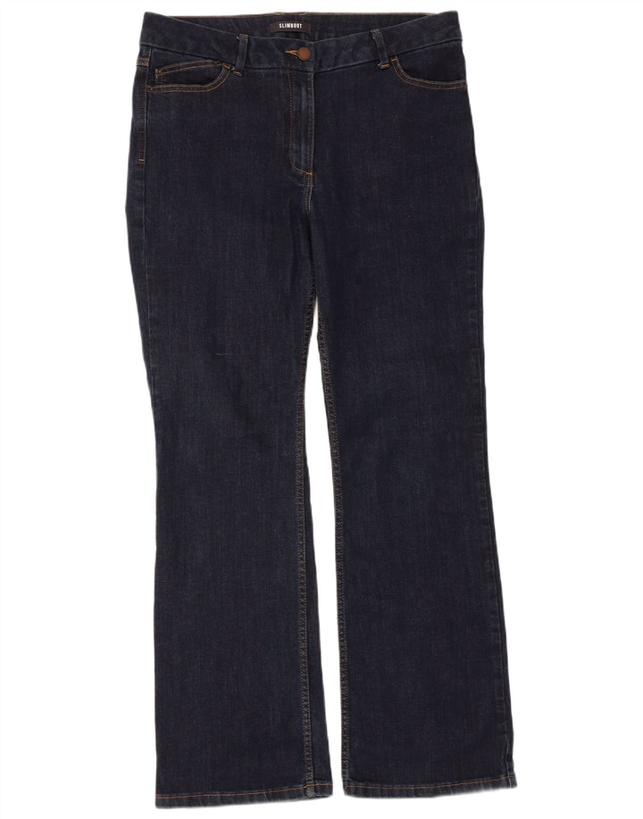 Marks & Spencer Damen Bootcut-Jeans UK 16 Large W34 L30 Marineblaue Baumwolle