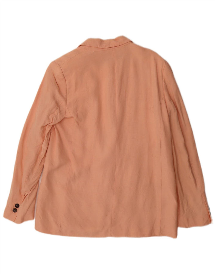 Zara Damen 1-Knopf-Blazerjacke UK 14 Mittelrosa Viskose