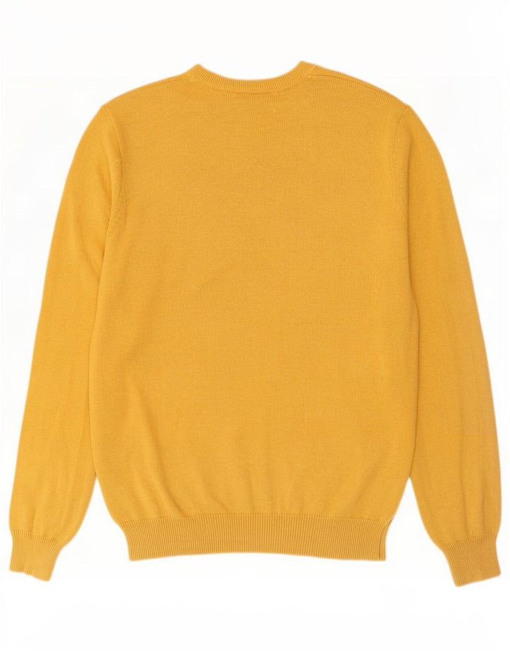 Marks & Spencer Herren-Pullover mit V-Ausschnitt aus mittelgelber Baumwolle