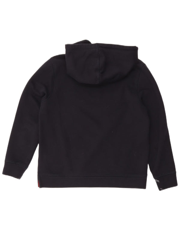 Tommy Hilfiger Damen-Kapuzenpullover mit Grafik, UK 14, mittelmarineblaue Baumwolle