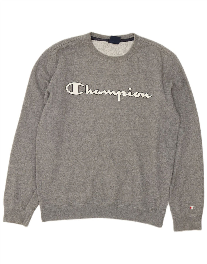 Champion Herren-Sweatshirt mit Grafik, klein, grau meliert, Baumwolle