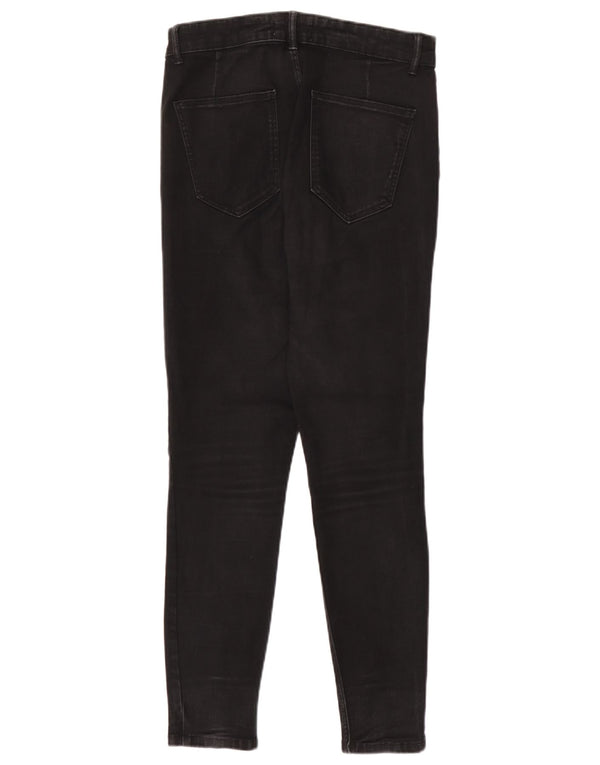 Zara Damen Skinny Jeans EU 42 Large W32 L28 Schwarze Baumwolle