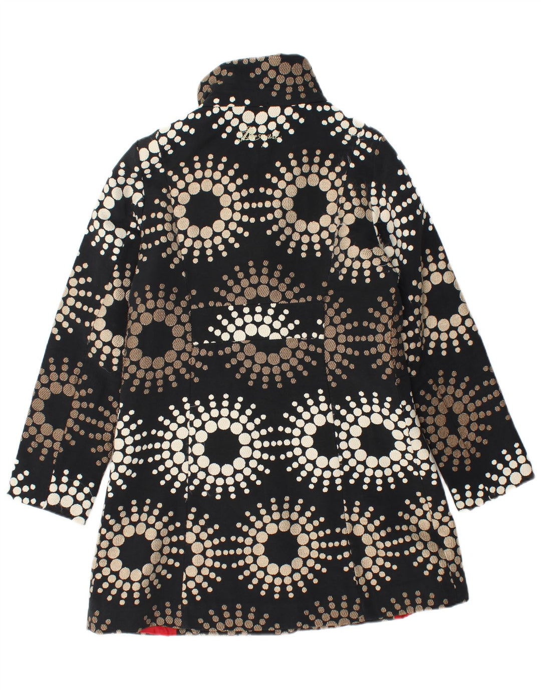 Desigual Damen Mantel EU 42 Großes schwarzes Blumenacryl