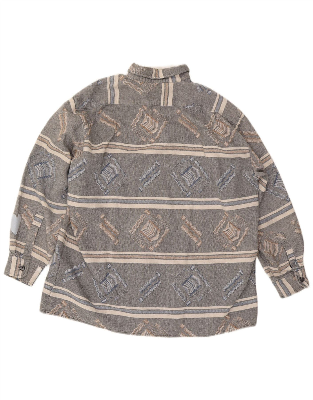 Vintage Herren Flanellhemd groß grau gestreift