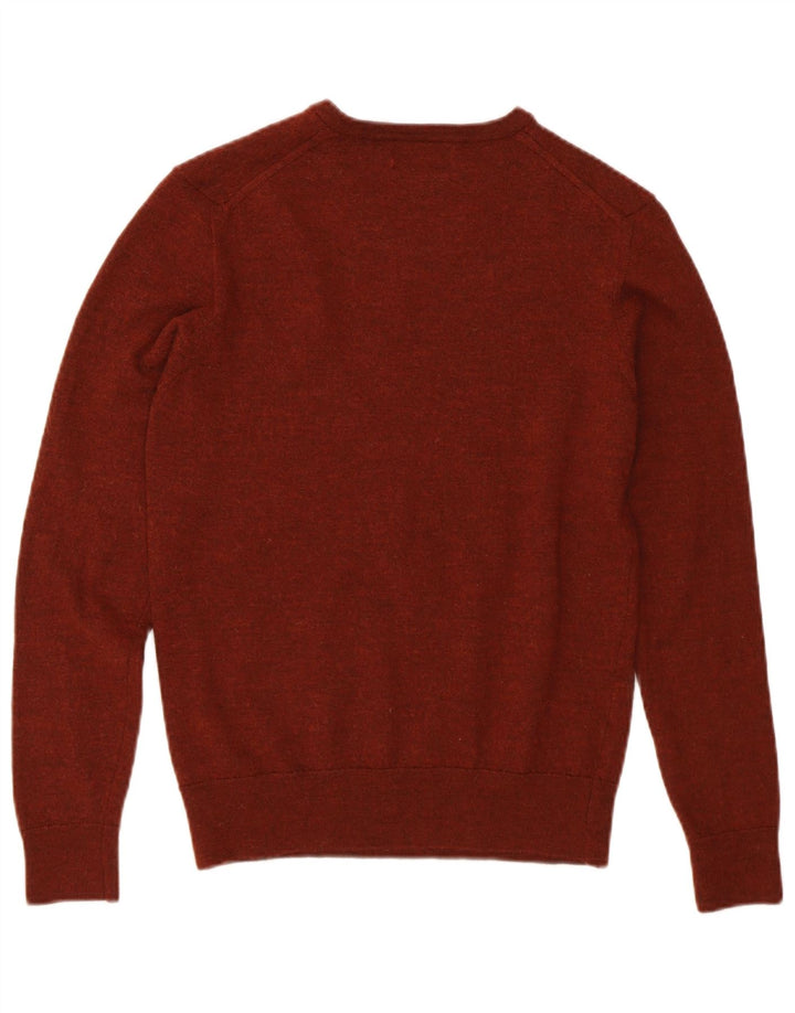 ZARA Damen Crop V-Ausschnitt Pullover Pullover UK 12 Mittelbraune Wolle