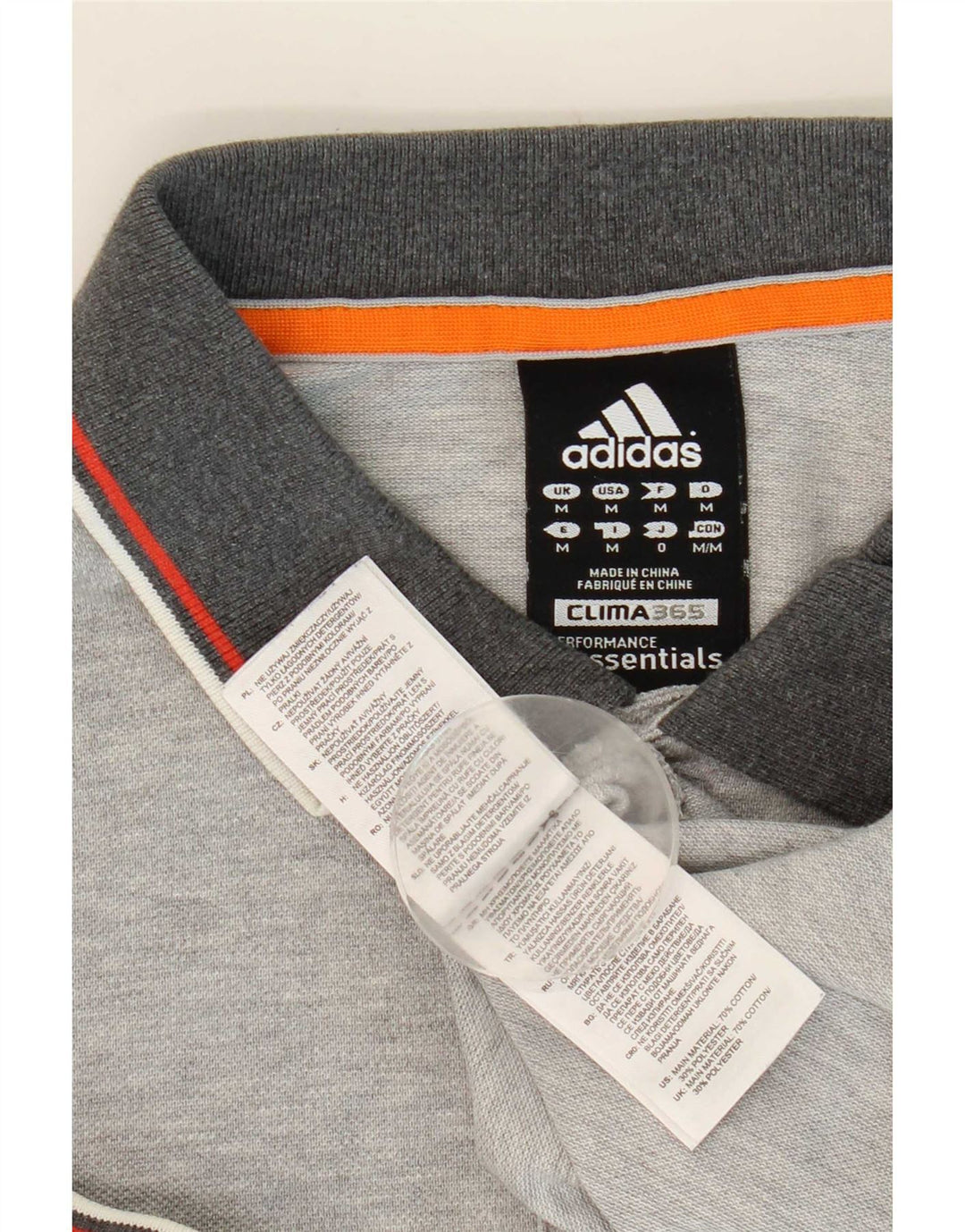 Adidas Herren Clima 365 Poloshirt mittelgraue Baumwolle