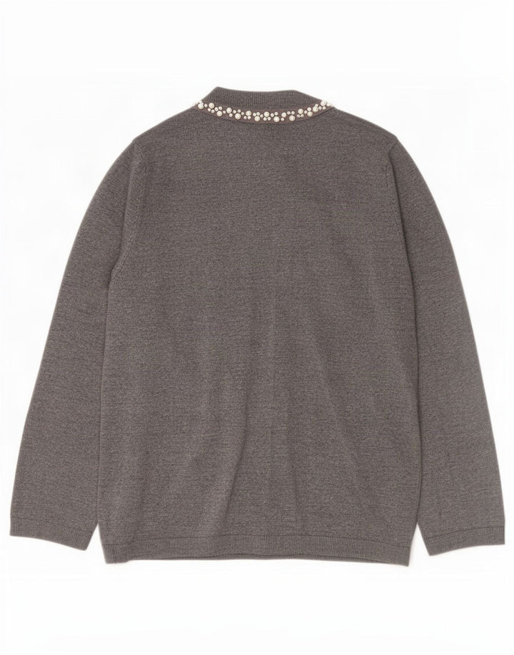Zara Damen-Cardigan-Pullover UK 14 Large Grau