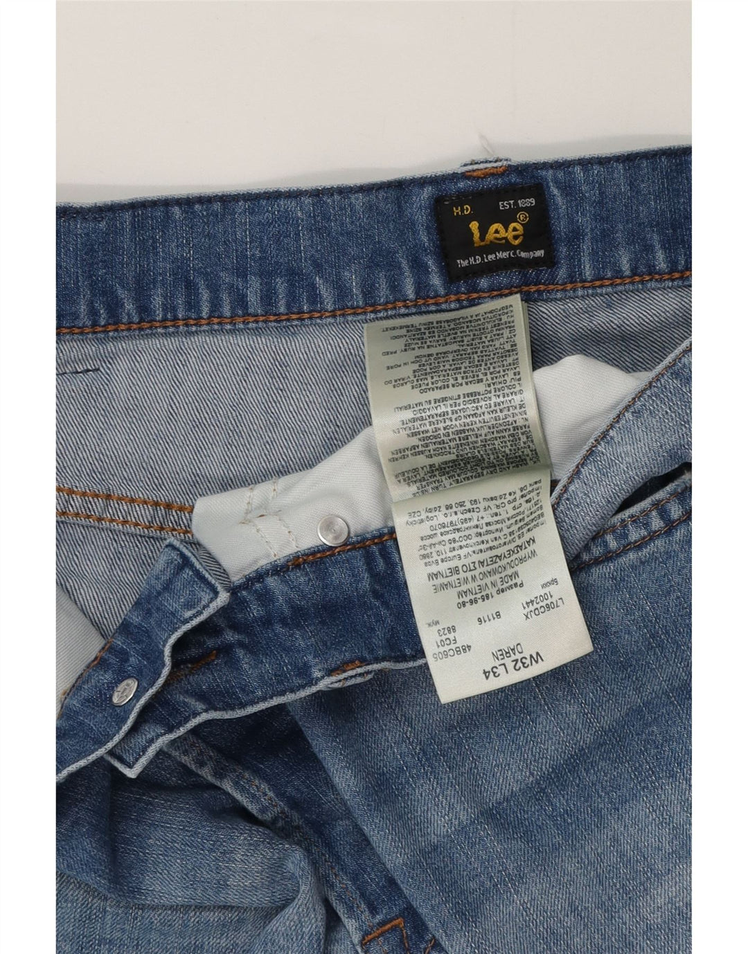 Lee Herren Daren Straight Jeans W32 L34 Blaue Baumwolle