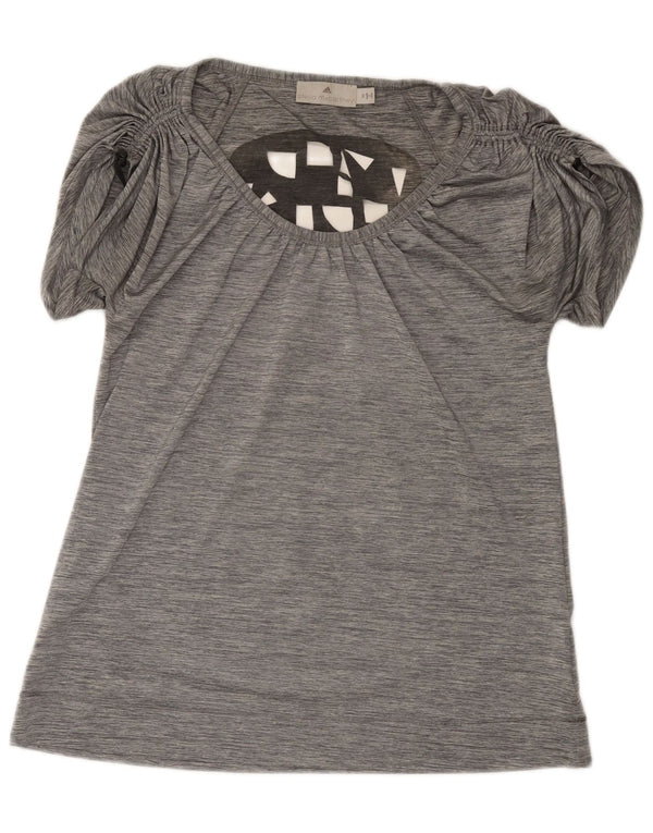 Adidas Damen Stella McCartney Graphic Tunika Top EU 36 Small Grau Polyester