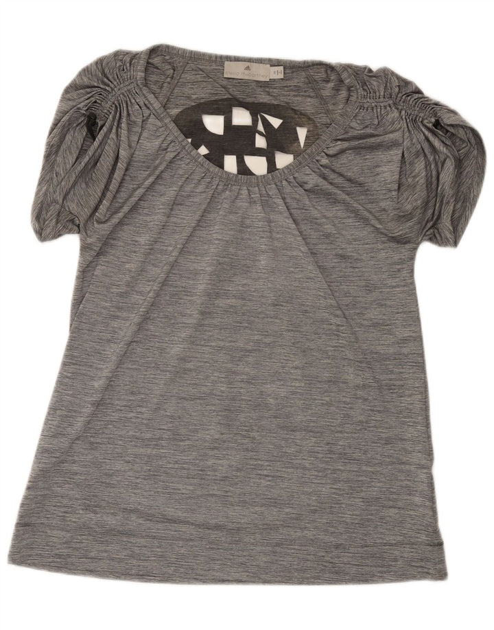 Adidas Damen Stella McCartney Graphic Tunika Top EU 36 Small Grau Polyester