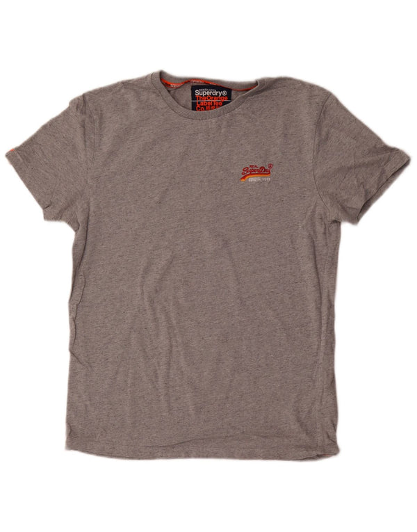 Superdry Herren T-Shirt Top Small Grau Baumwolle