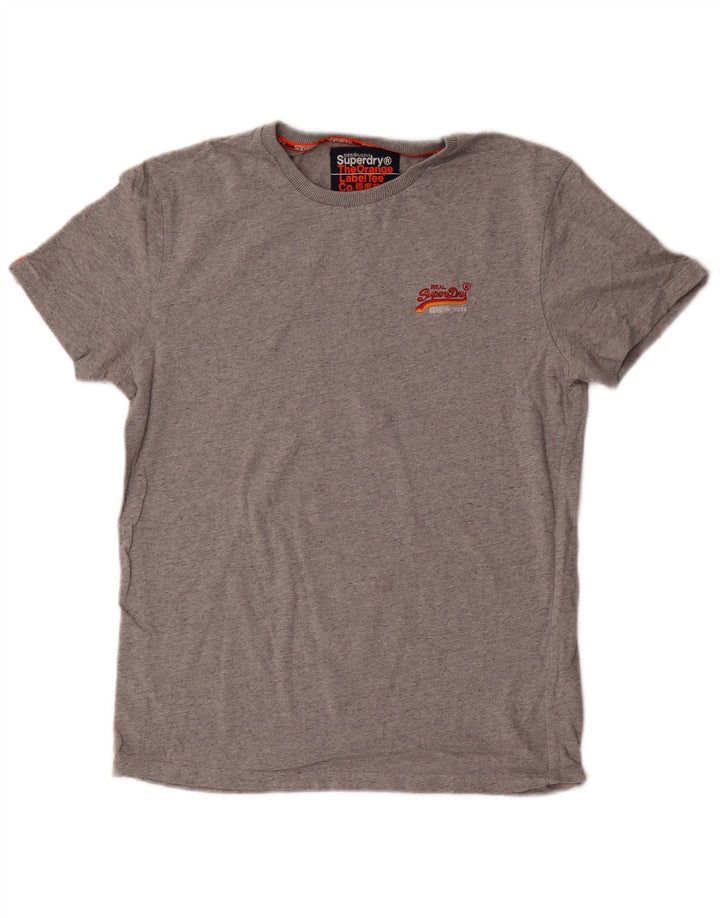 Superdry Herren T-Shirt Top Small Grau Baumwolle