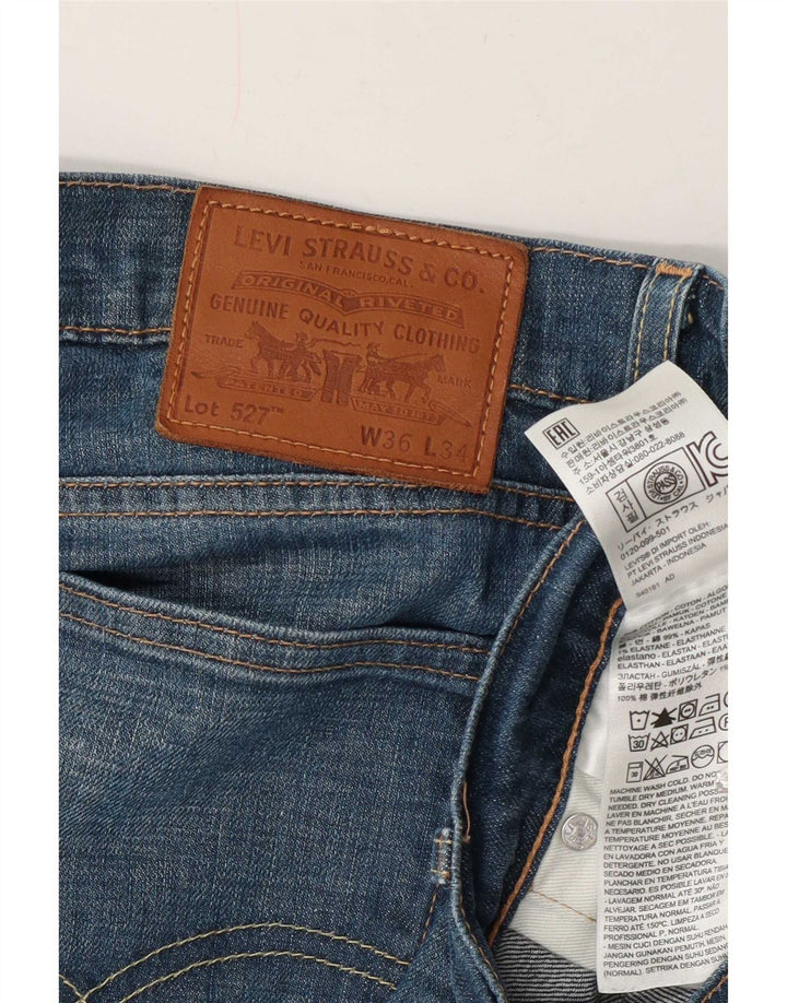 Levi's Herren 527 Bootcut Jeans W36 L30 Blaue Baumwolle