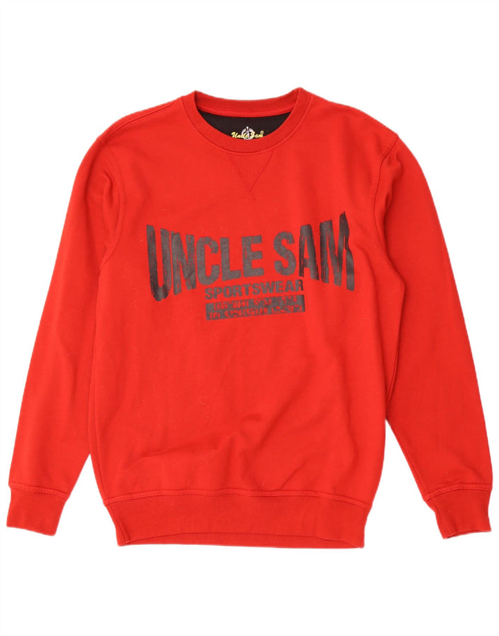 Uncle Sam Herren-Sweatshirt mit Grafik, groß, aus roter Baumwolle