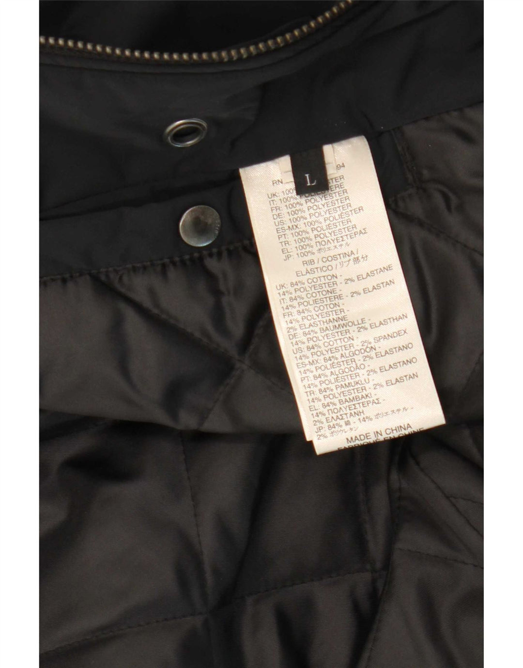 Diesel Damen Parka Jacke UK 16 Large Schwarz Polyester