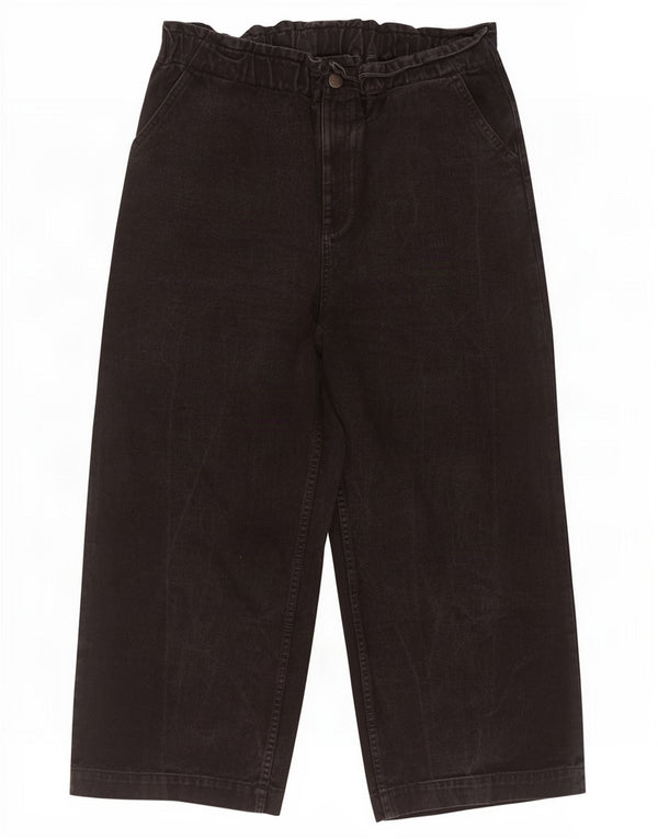 Lucy & Yak Damen Jeans mit hoher Taille und weitem Bein, UK 16, Größe L, W36, L26, Schwarz