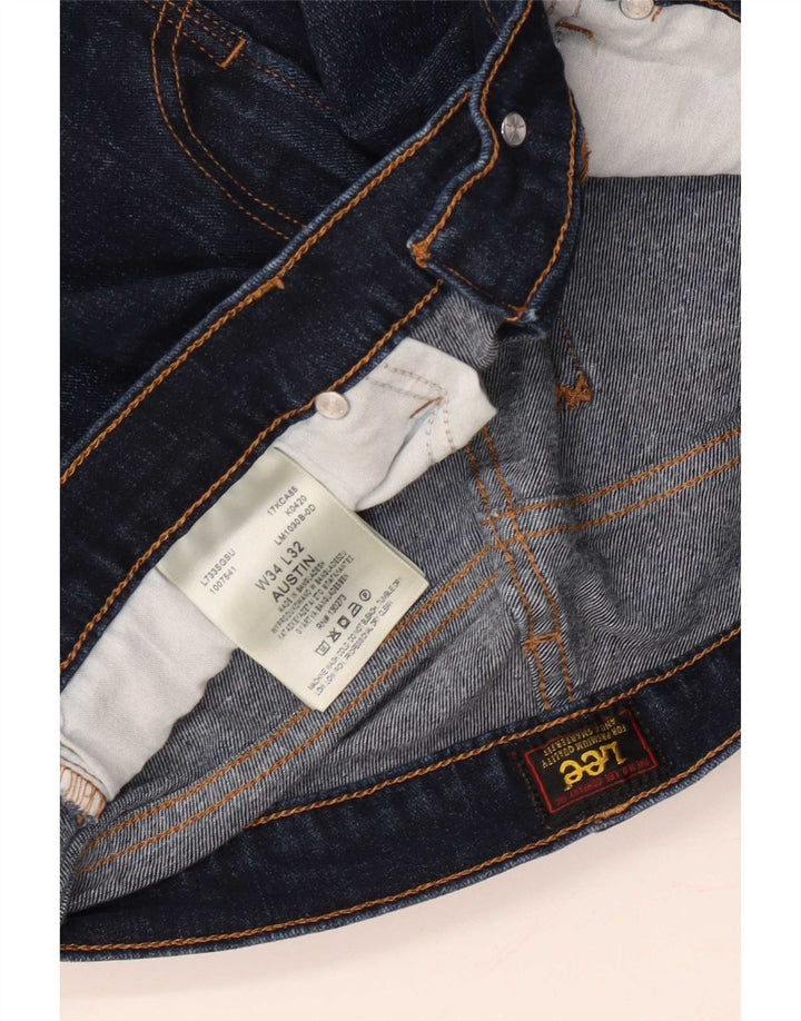 Lee Herren Austin Tapered Jeans W34 L32 Marineblau Baumwolle