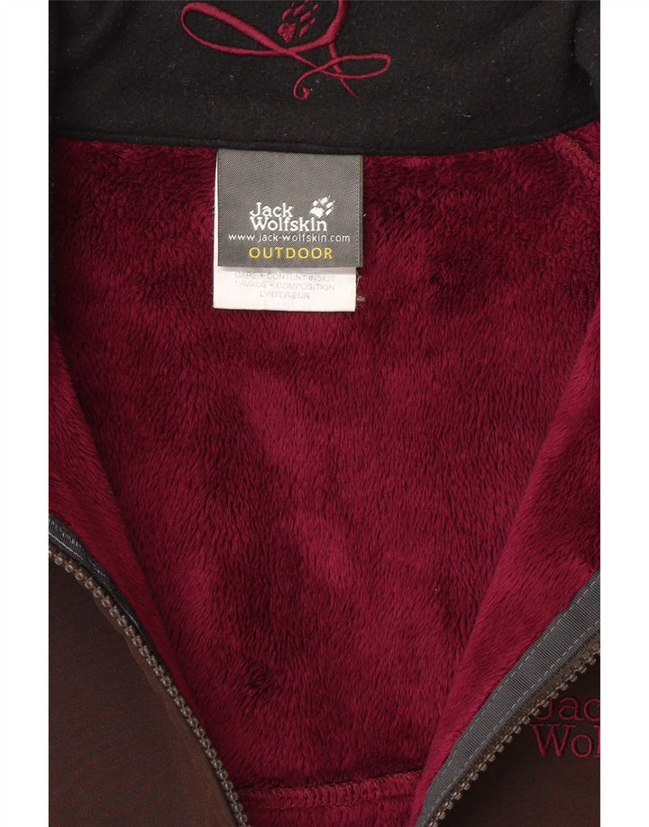 JACK WOLFSKIN Womens Graphic Windbreaker Jacket UK 16 Large Brown Vintage Jack Wolfskin and Second-Hand Jack Wolfskin from Messina Hembry 