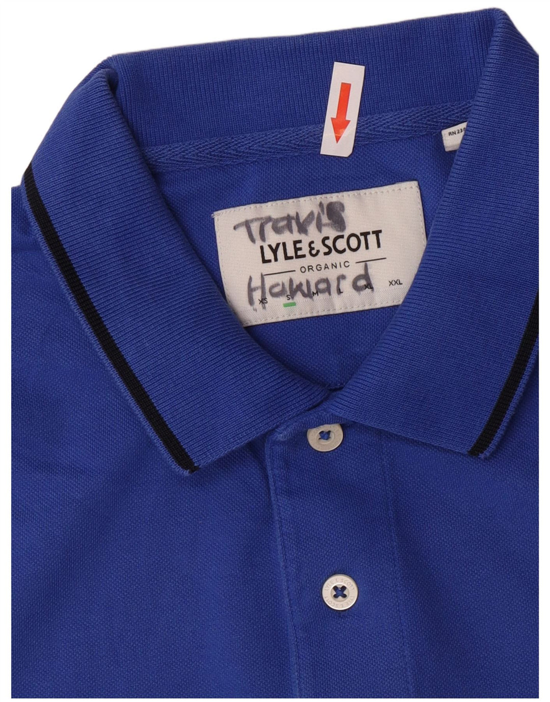 Lyle & Scott Herren-Poloshirt, kleine blaue Baumwolle