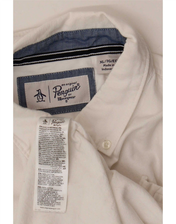 Penguin Herren-Kurzarmhemd XL aus weißer Baumwolle