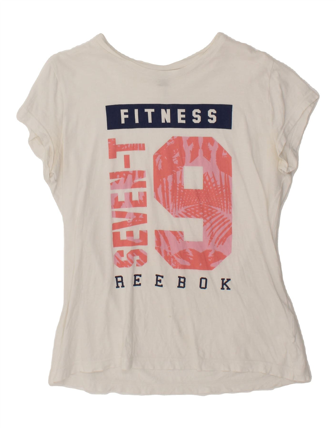 REEBOK Womens Graphic T-Shirt Top UK 16 Large White Vintage Reebok and Second-Hand Reebok from Messina Hembry 