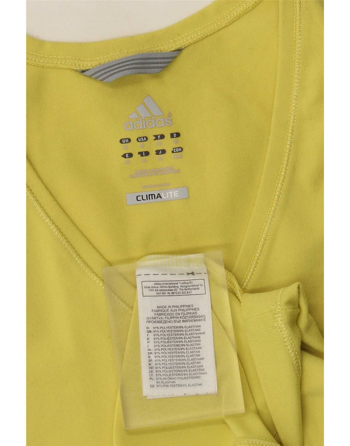Adidas Damen Climalite Weste Top UK 14 Mittelgelbes Polyester