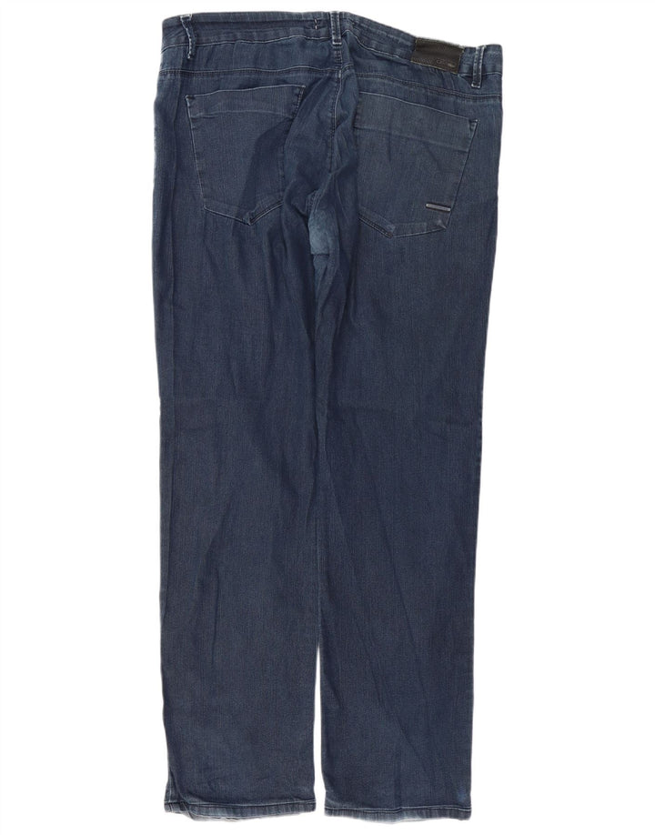CALVIN KLEIN Herren Straight Jeans W38 L32 Blaue Baumwolle
