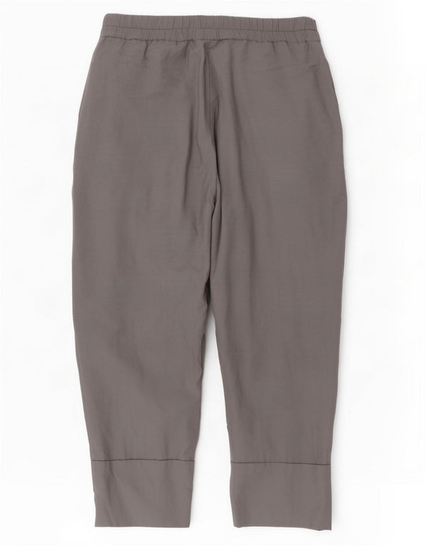 Zara Damen-Caprihose mit hoher Taille, XL, W36, L24, graue Viskose