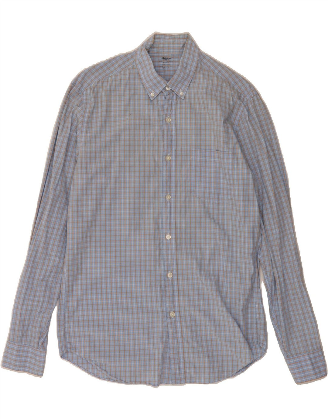 J. CREW Mens New York Shirt Small Blue Check Cotton Vintage J. Crew and Second-Hand J. Crew from Messina Hembry 