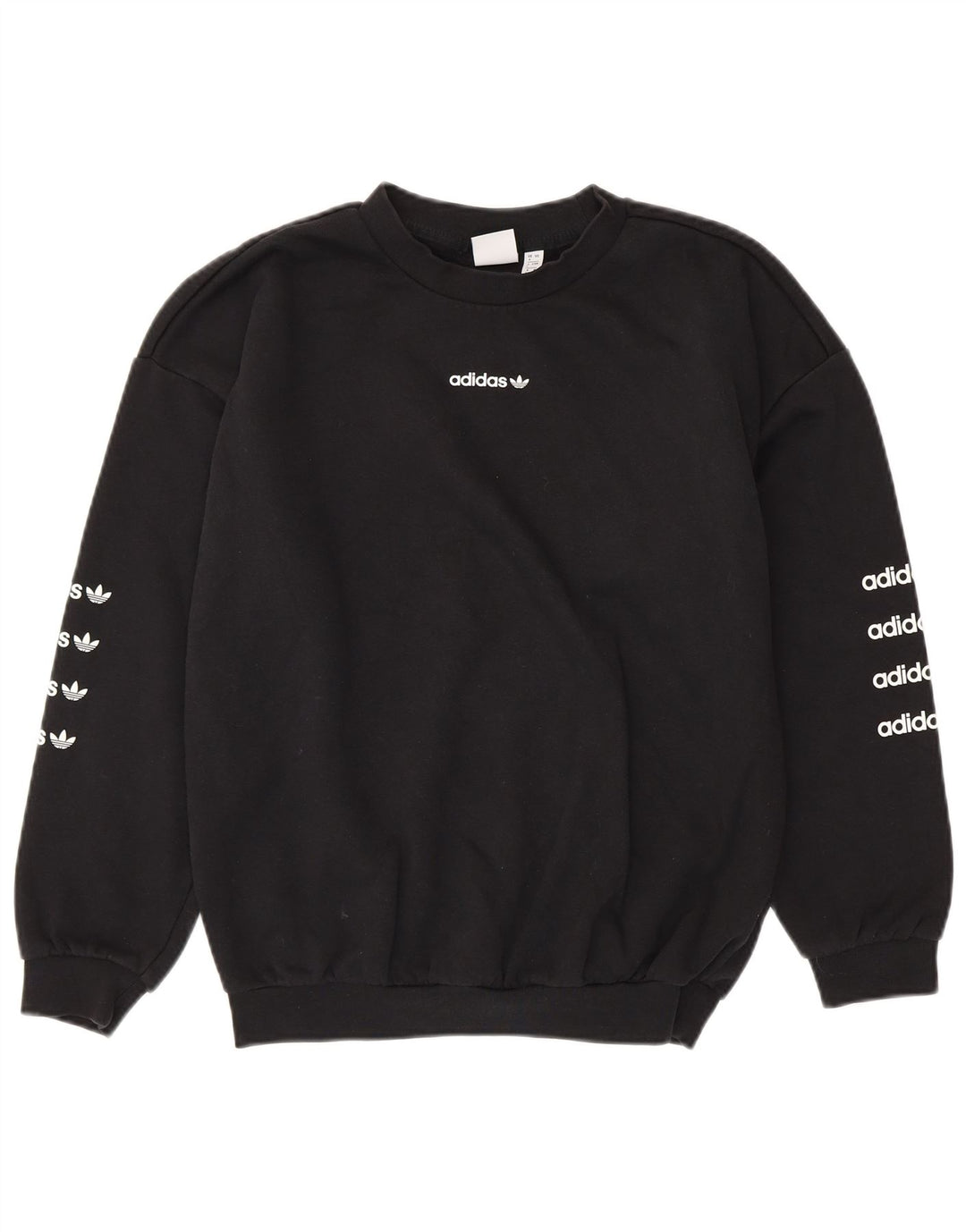 ADIDAS Damen-Sweatshirt mit übergroßem Grafikmotiv, Gr. 8, Größe S, Schwarz, Baumwolle