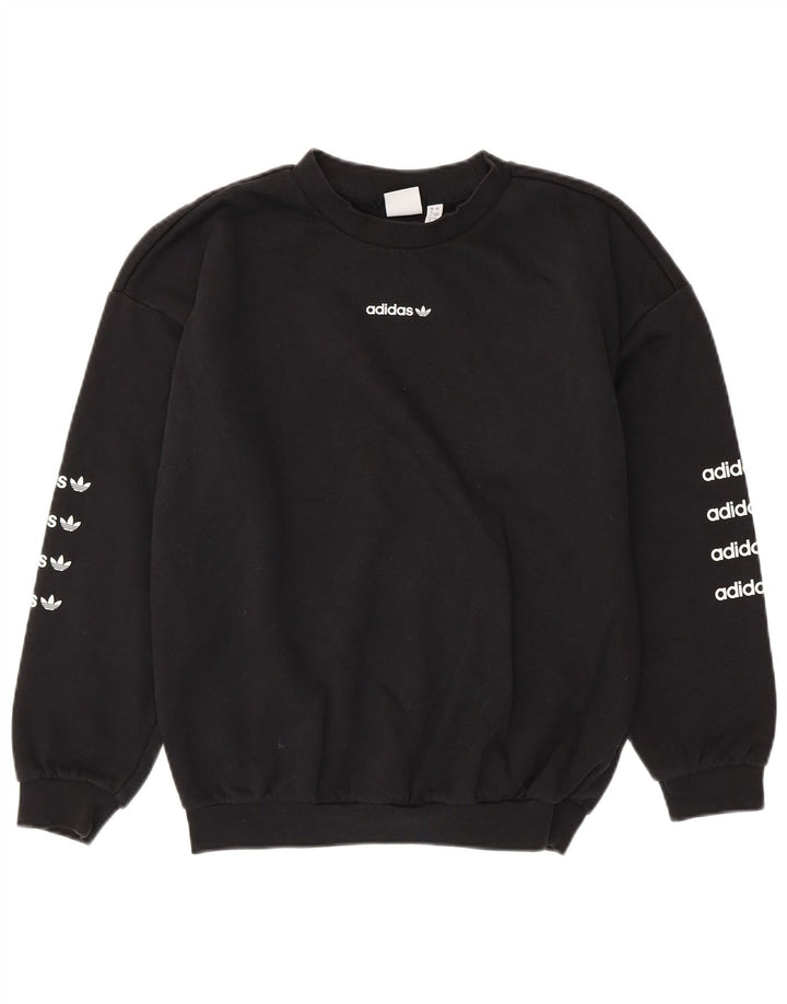 ADIDAS Damen-Sweatshirt mit übergroßem Grafikmotiv, Gr. 8, Größe S, Schwarz, Baumwolle