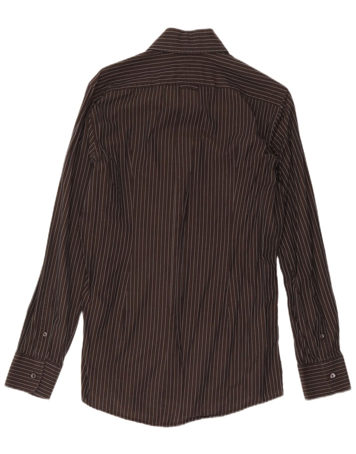 Dolce & Gabbana Herrenhemd Größe 40 15 1/2 Mittelschwarzer Nadelstreifen