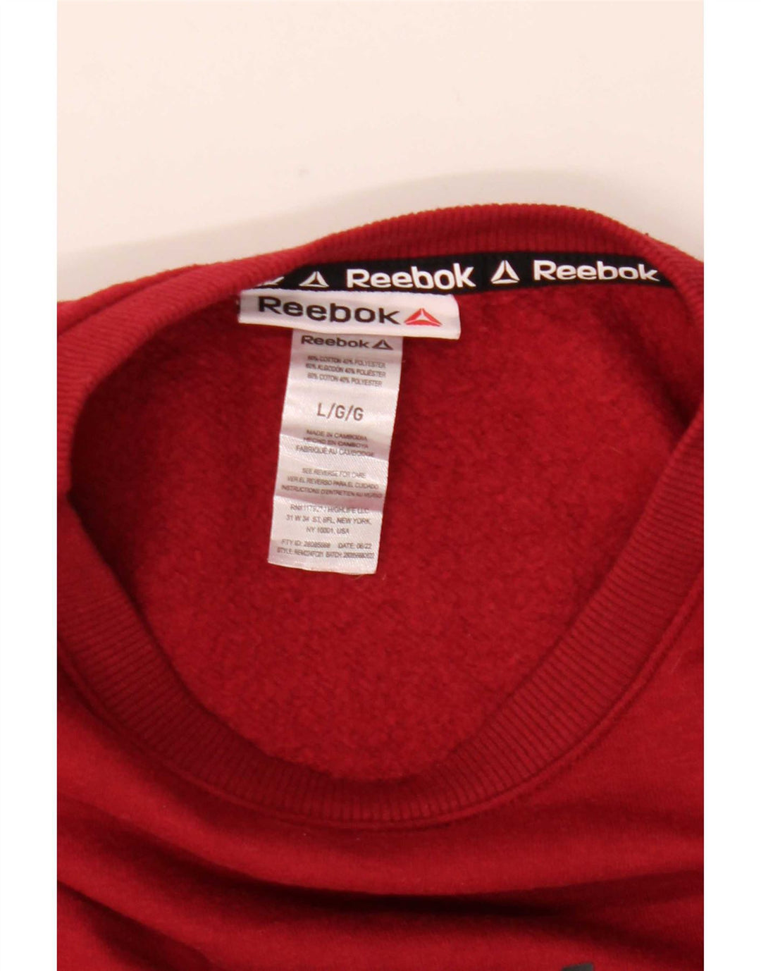 Reebok Herren Grafik-Sweatshirt-Pullover, groß, rote Baumwolle